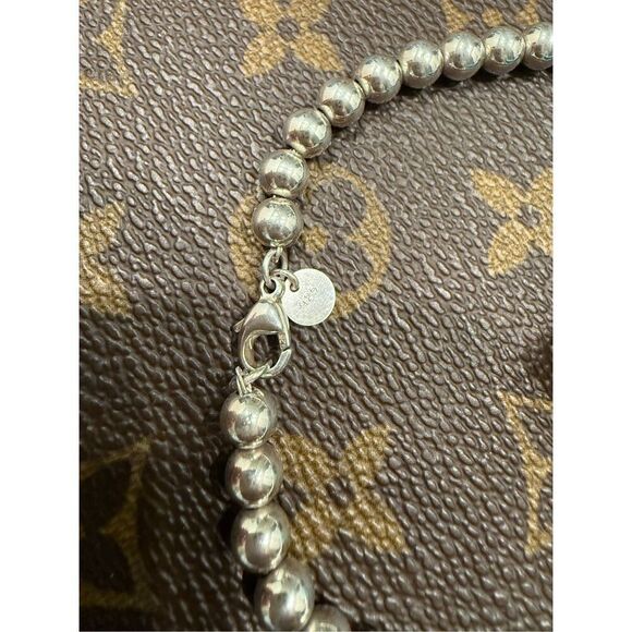 TIFFANY & CO. STERLING SILVER 925 GRADUATED BEAD BALL NECKLACE 16" - Picture 3 of 9